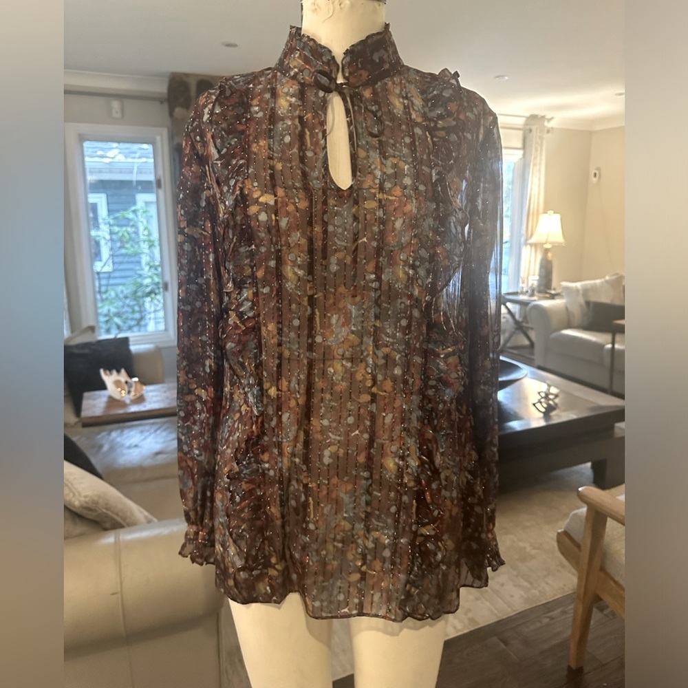 Lafayette 148 silk blend blouse